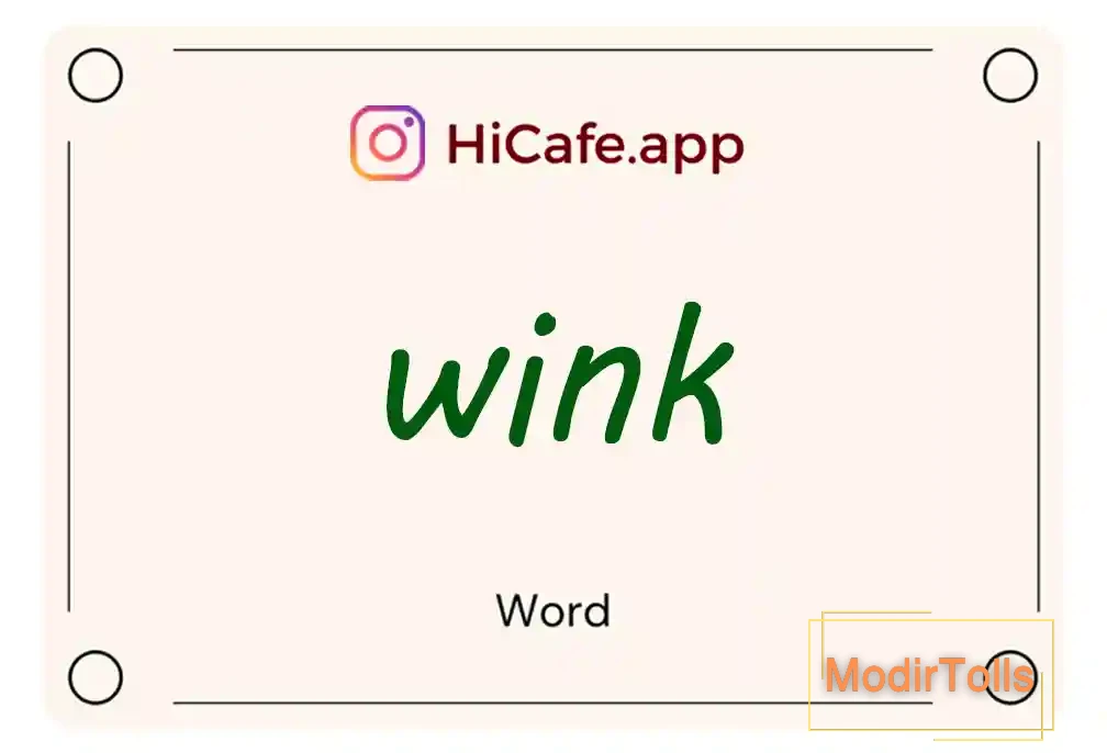 Meaning and usage of wink word