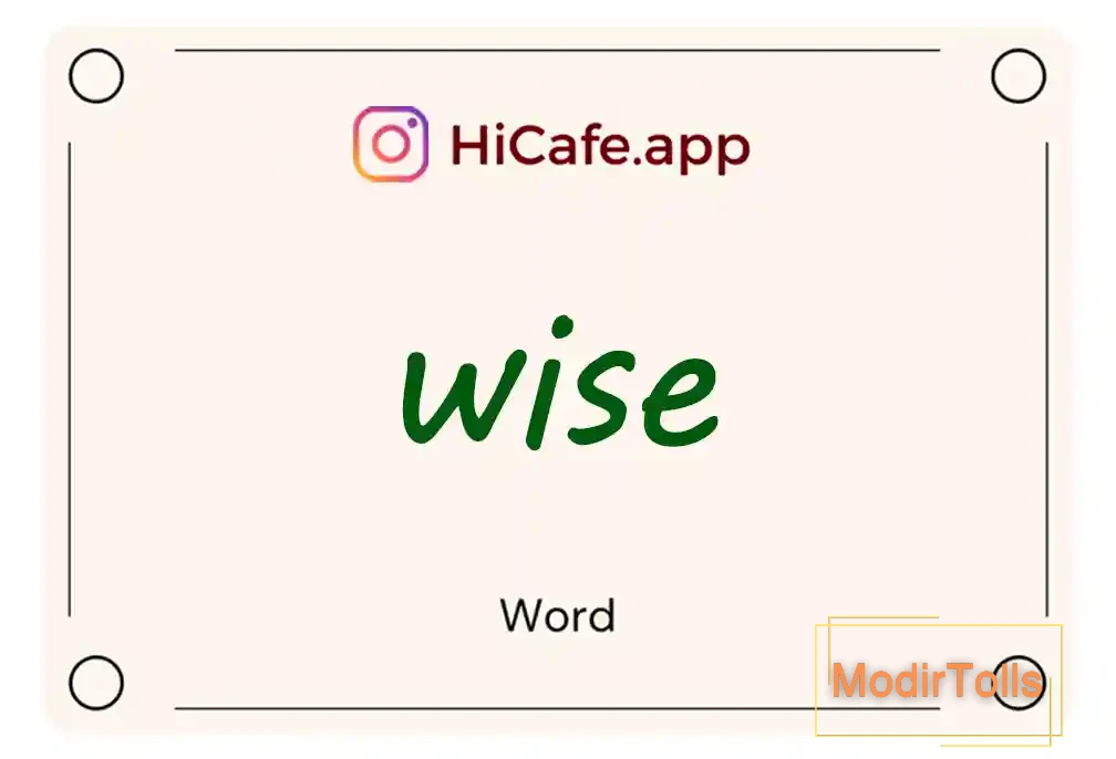 Meaning and usage of wise word