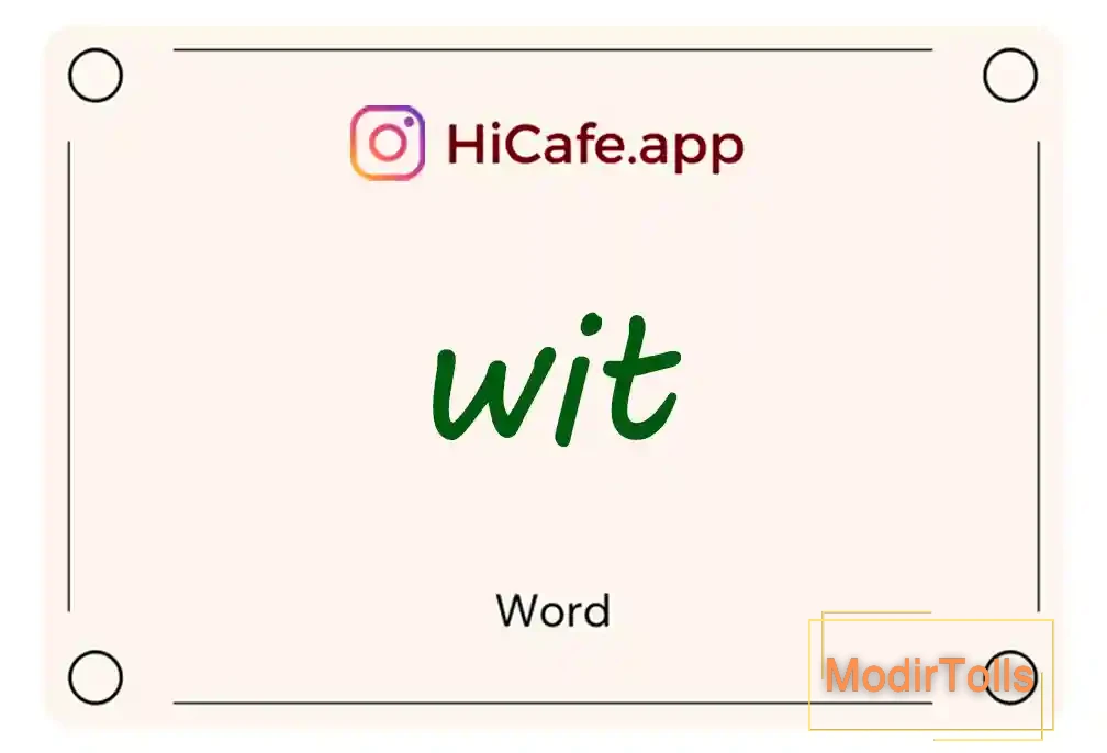 Meaning and usage of wit word