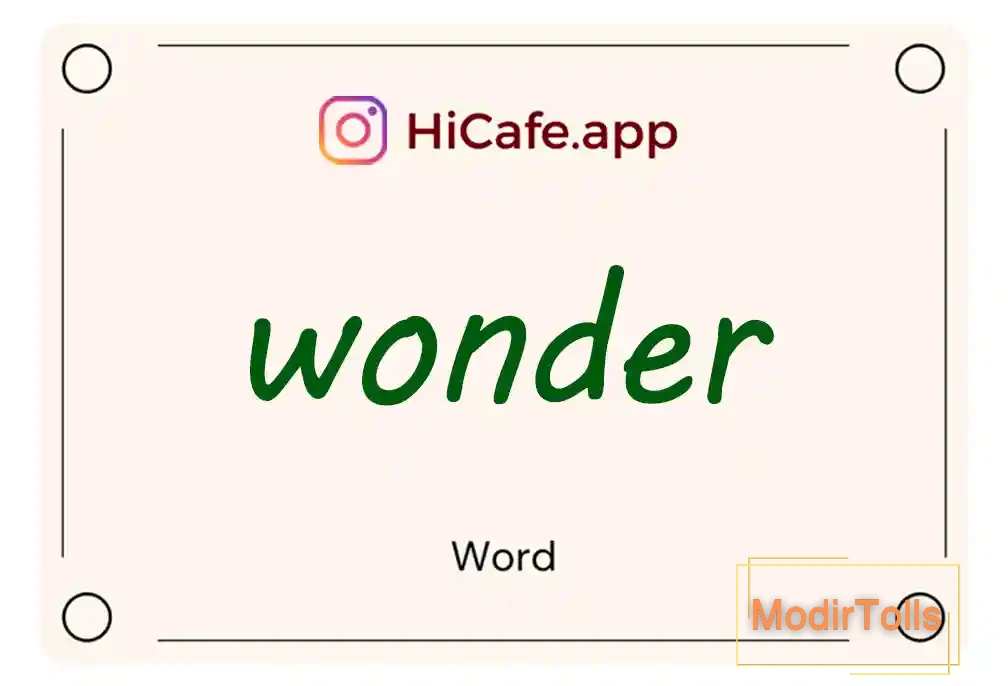 Meaning and usage of wonder word