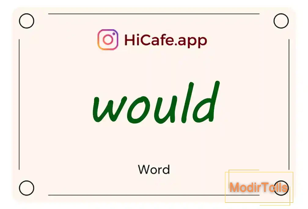 Meaning and usage of would word