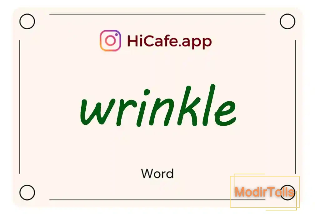 Meaning and usage of wrinkle word