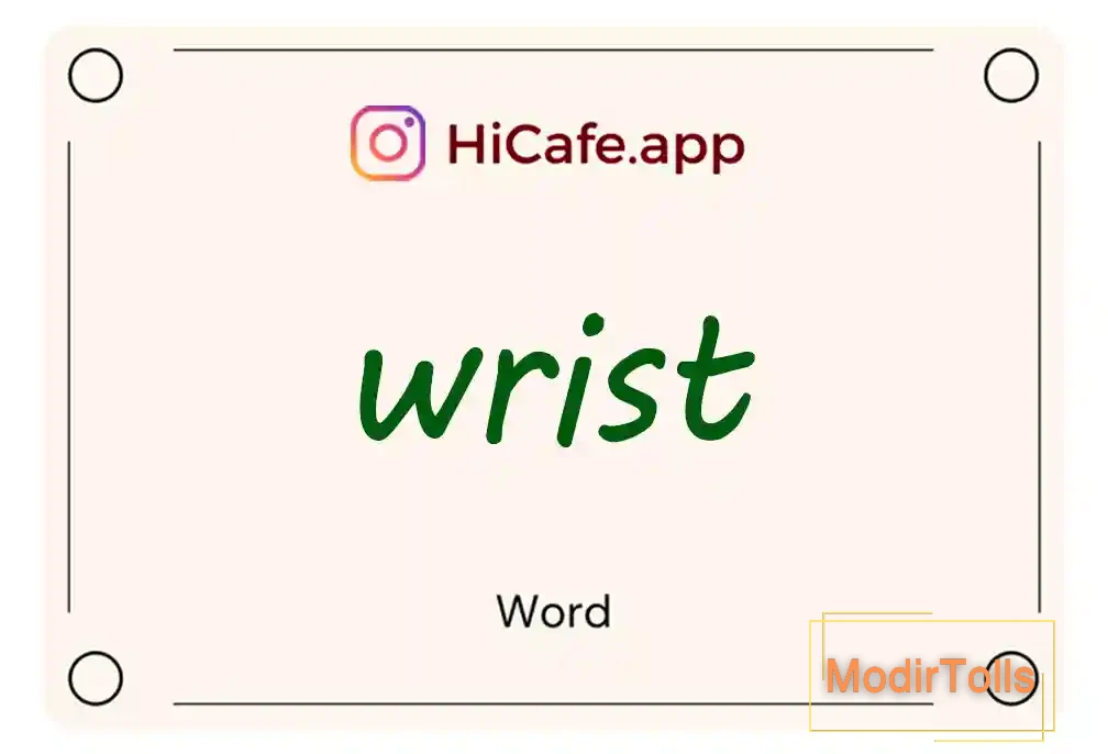 Meaning and usage of wrist word