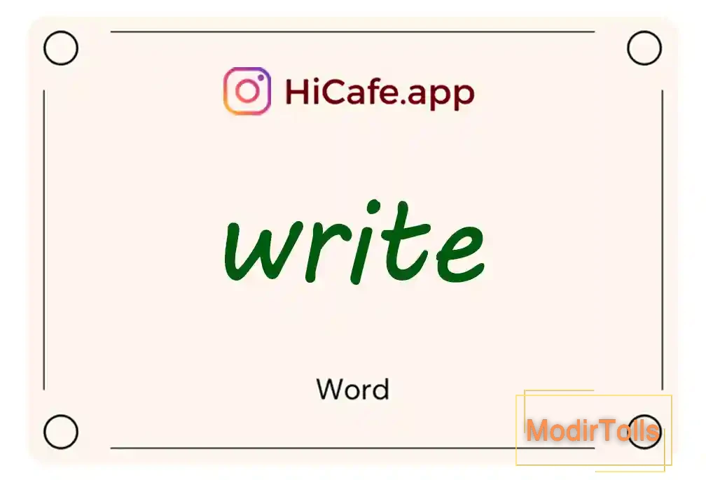 Meaning and usage of write word