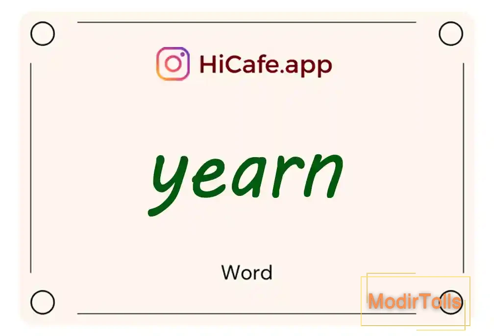Meaning and usage of yearn word
