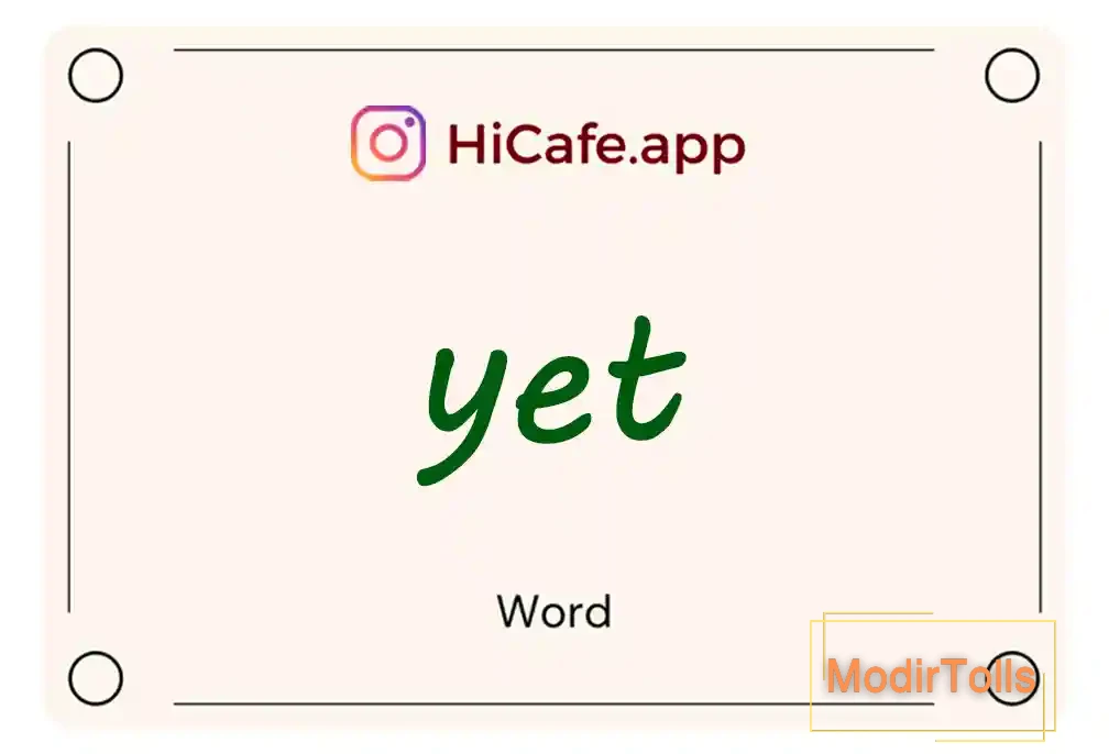 Meaning and usage of yet word