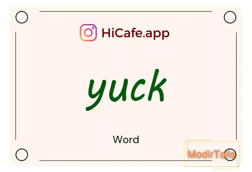 Meaning and usage of yuck word