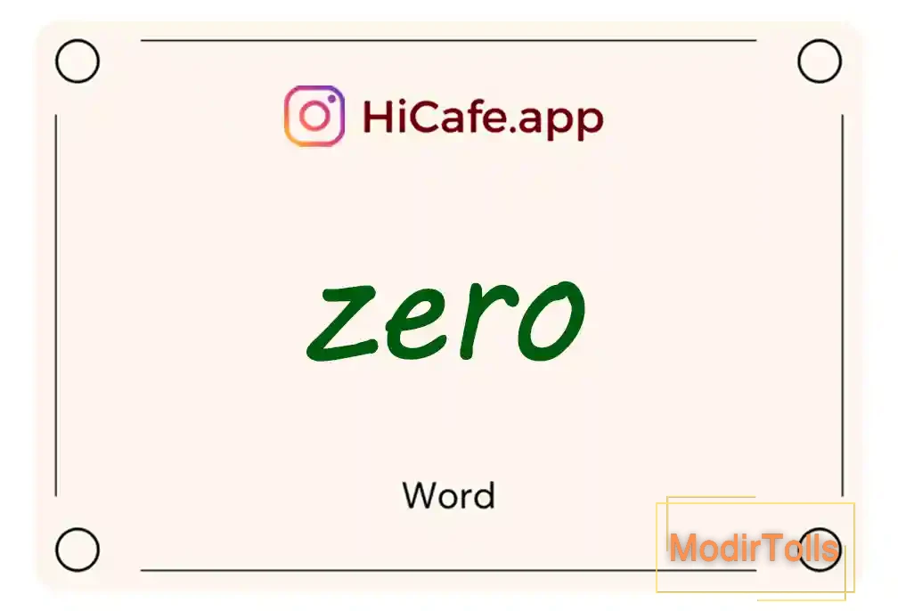 Meaning and usage of zero word