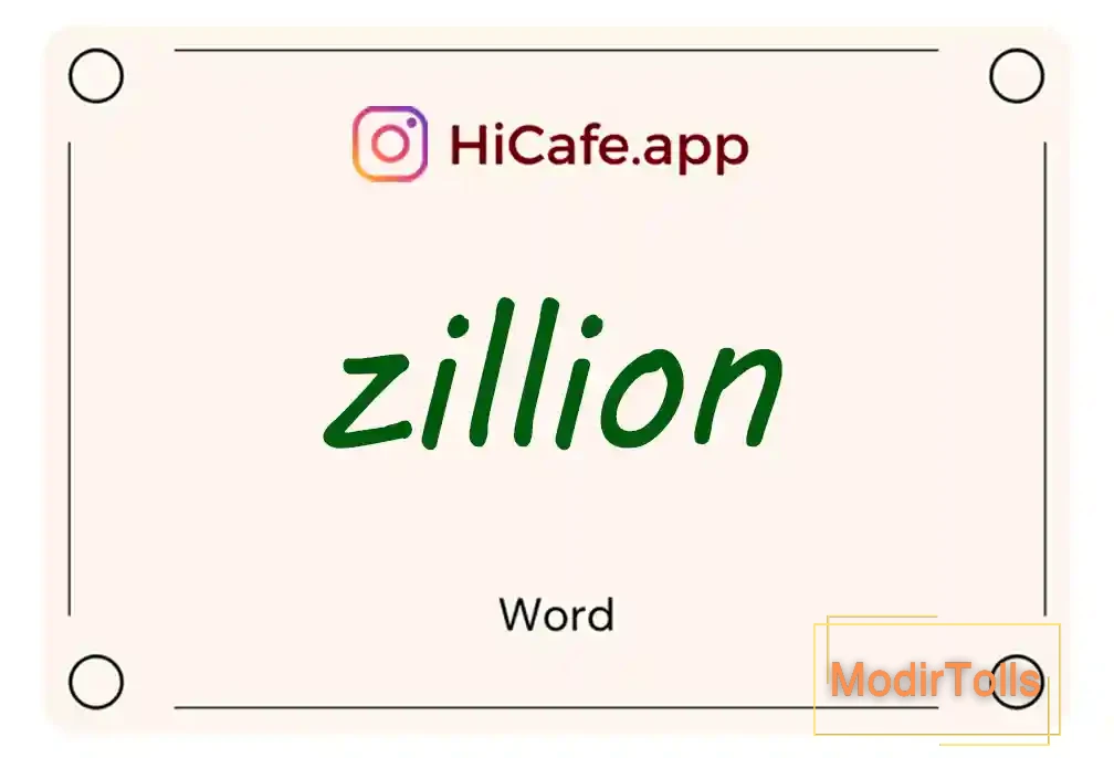 Meaning and usage of zillion word