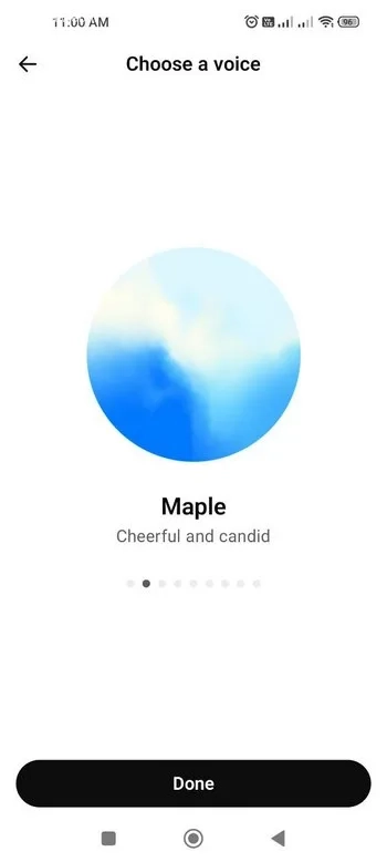 بخش Choose a voice