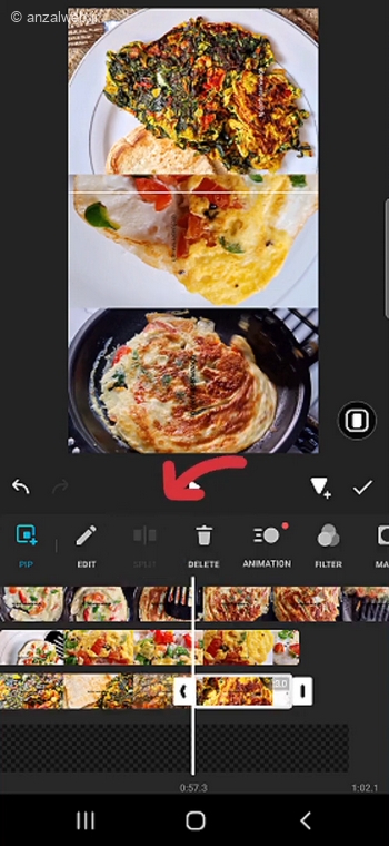 ابزار Trim قرار دادن دو ویدیو روی هم در اینشات