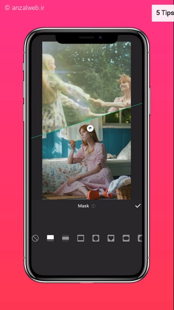 تنظیم کردن مرز بین دو ویدیو برنامه قرار دادن دو فیلم در یک قاب