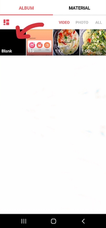 انتخاب ویدیو خالی یا Blank Video قرار دادن سه ویدیو در یک قاب در اینستاگرام