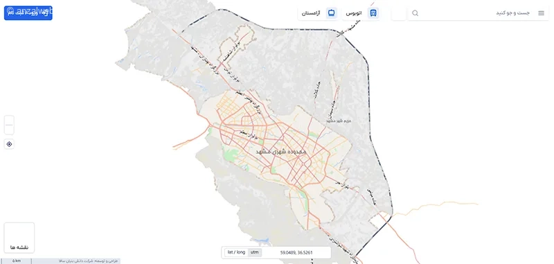 نقشه برای فهمیدن زمان رسیدن اتوبوس