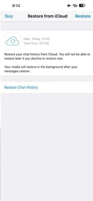 بازگردانی پیام‌های واتساپ گوشی