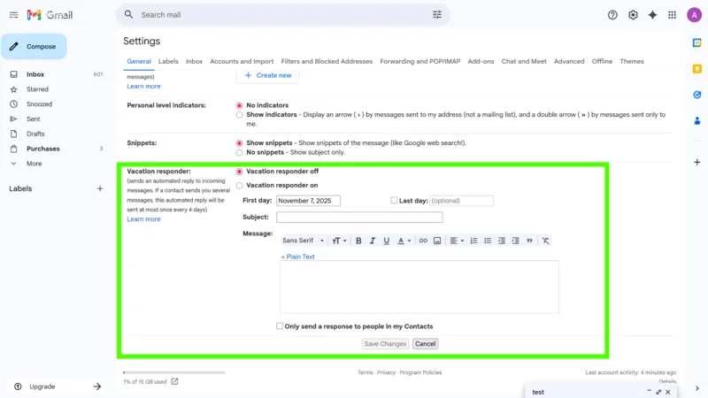 مراحل تصویری ارسال خودکار ایمیل در جیمیل