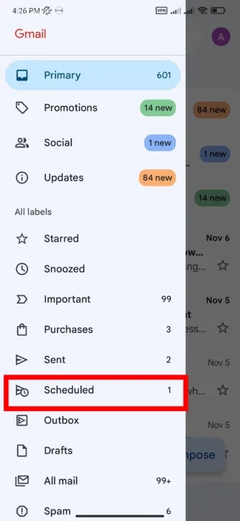 مراحل ارسال خودکار ایمیل در جیمیل