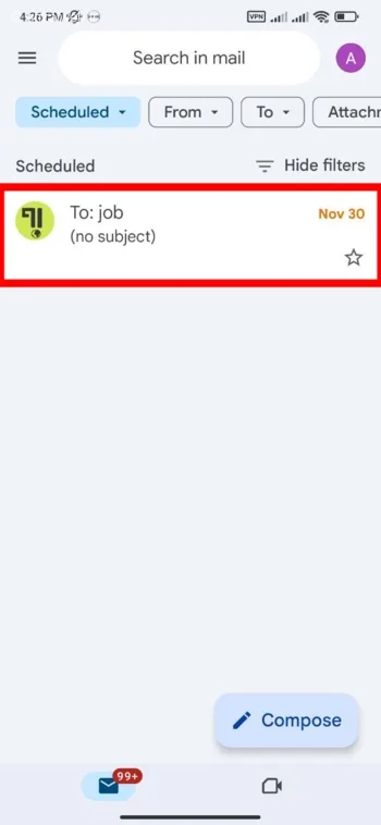 ارسال خودکار ایمیل در جیمیل تصویری