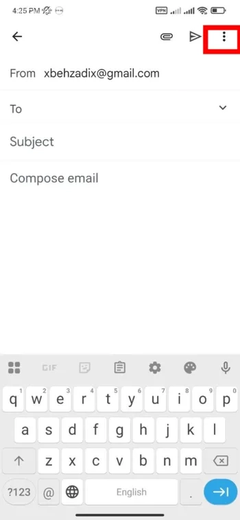ارسال خودکار ایمیل در جیمیل در موبایل