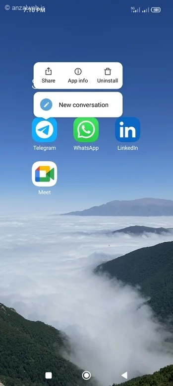 گزینه App info تلگرام