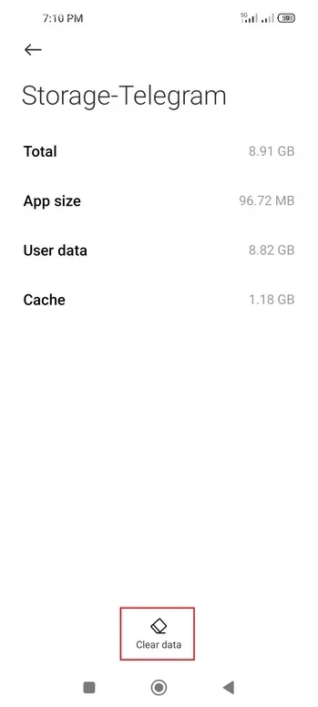 گزینه Clear Cache / Clear Data را بزنید