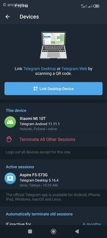 Settings و سپس Devices