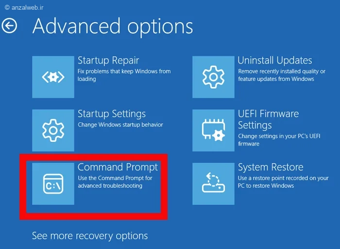 اپشن تعمیر خودکار ویندوز ۱۱