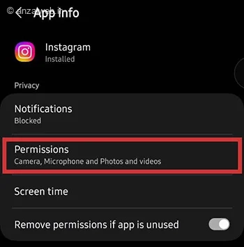 تنظیمات Permission اینستاگرام