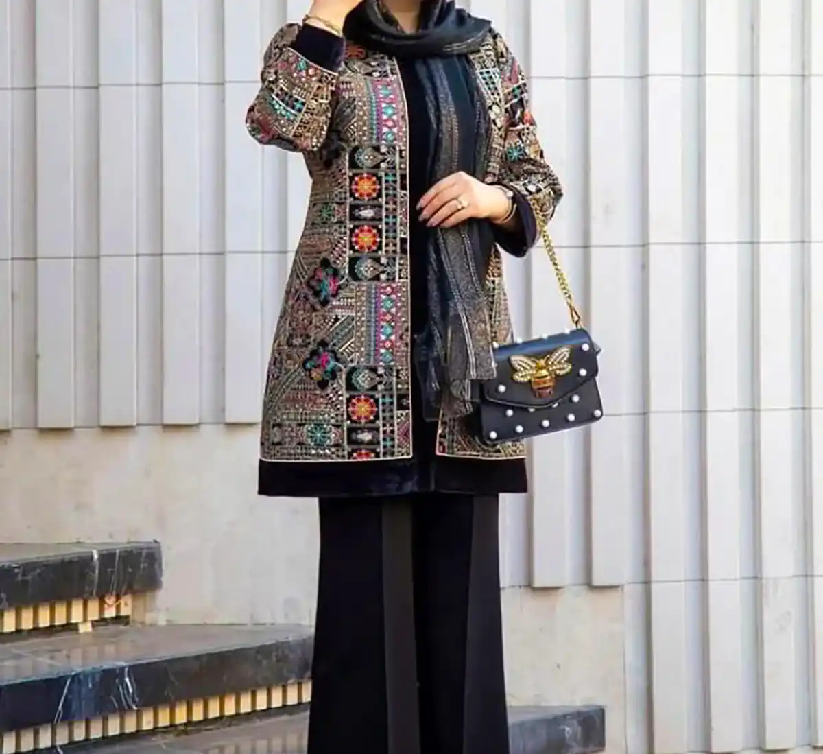 مانتو کتی طرح دار شیک