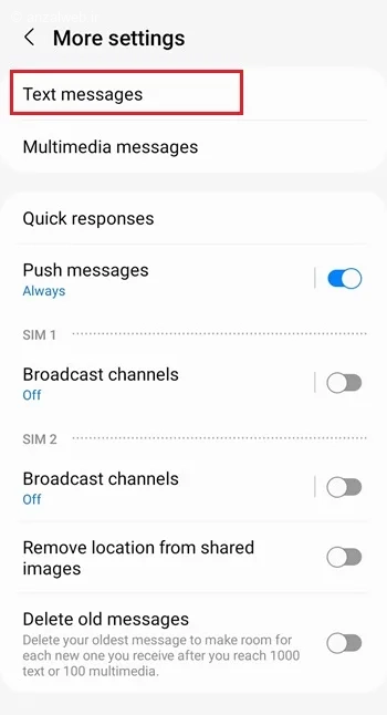 مشکل ارسال پیامک طولانی در سامسونگ