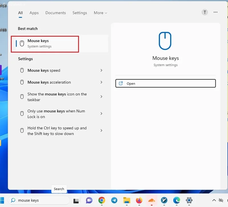 راست کلیک از طریق صفحه کلید عددی