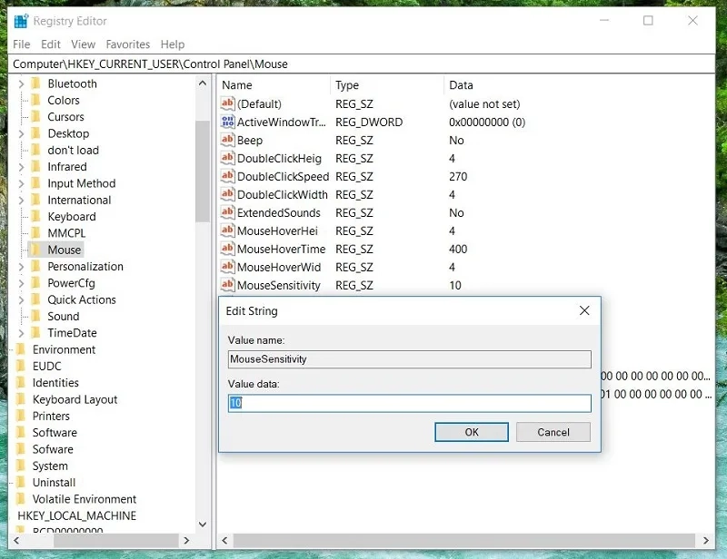 تنظیم سرعت ماوس از طریق رجیستری