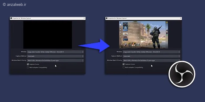 آموزش حل مشکل صفحه سیاه OBS