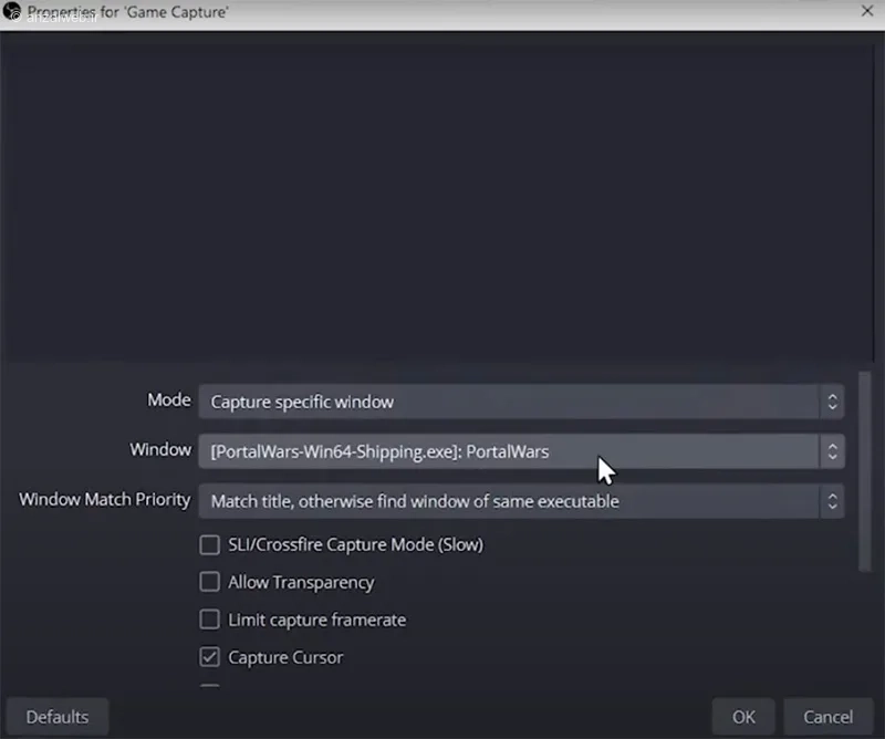 تغییر تنظیمات OBS Game Capture برای حل مشکل صفحه سیاه OBS