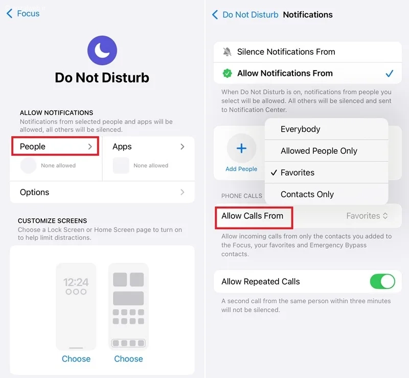 رد تماس در آیفون با do not disturb