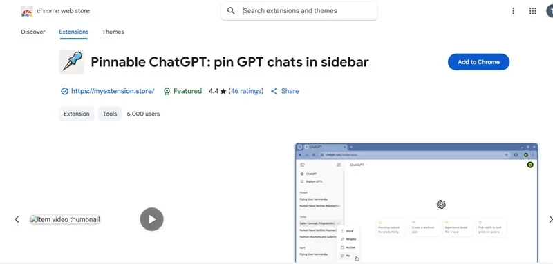 پین کردن یک یا چند چت در چت جی پی تی