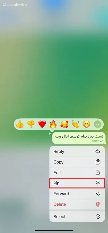 پین پیام در گروه تلگرام آیفون