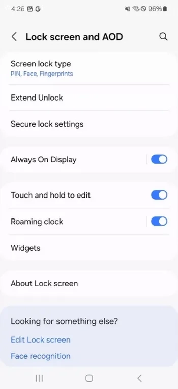حذف الگوی گوشی سامسونگ Screen Lock Type