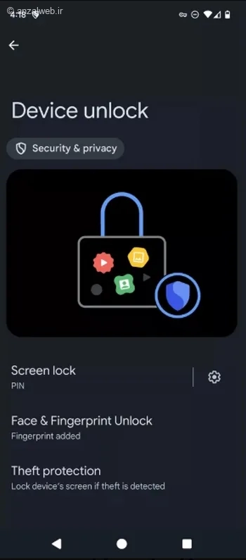 حذف قفل صفحه گوشی اندروید قسمت Device Unlock