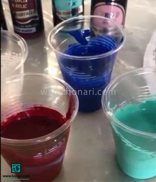 آموزش ساخت ساعت با رنگ پرینگ (آبستره )