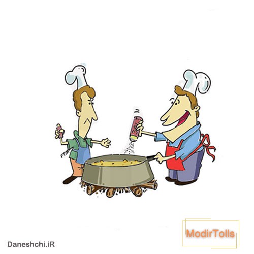 نقاشی ضرب المثل آشپز که دو تا بشه
