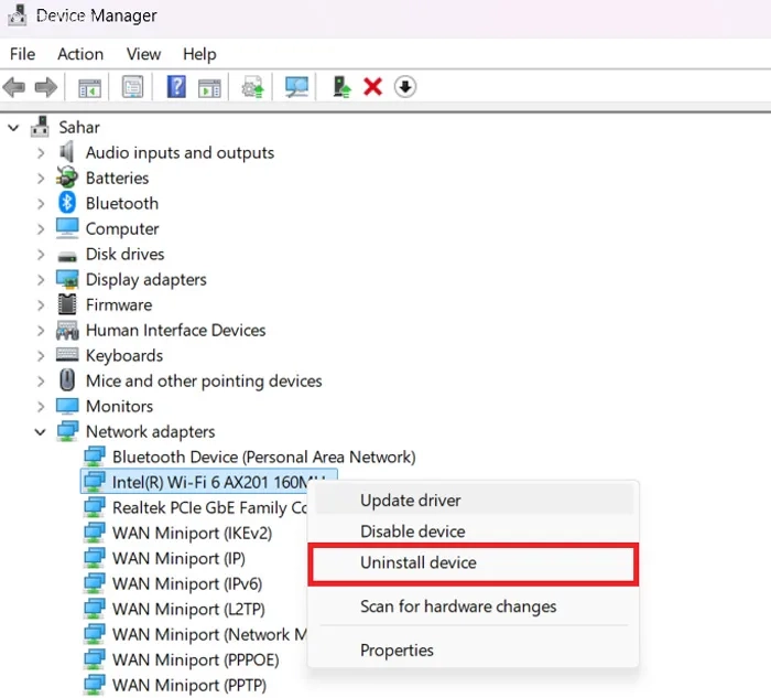 حذف نصب درایور