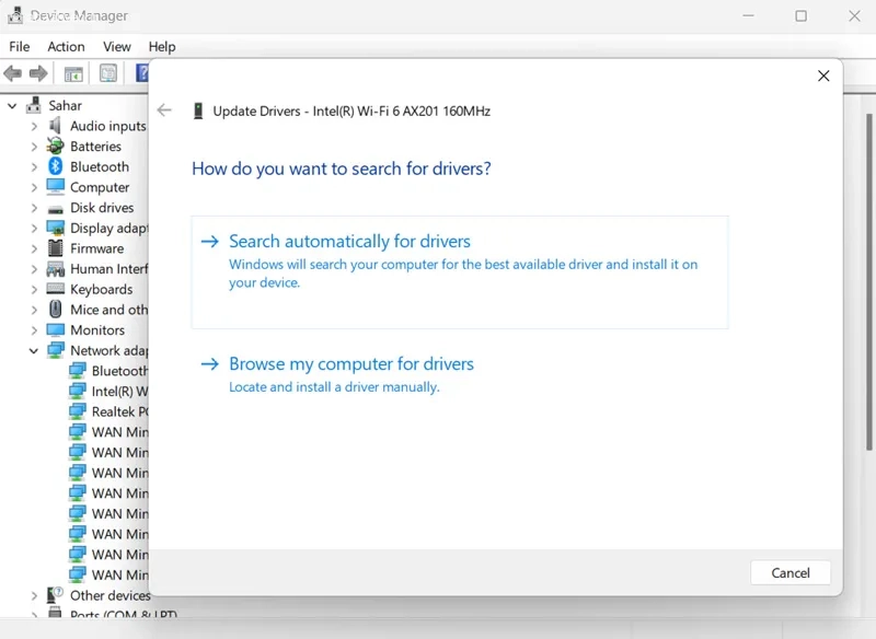 بروزرسانی درایور به صورت اتوماتیک یا دستی