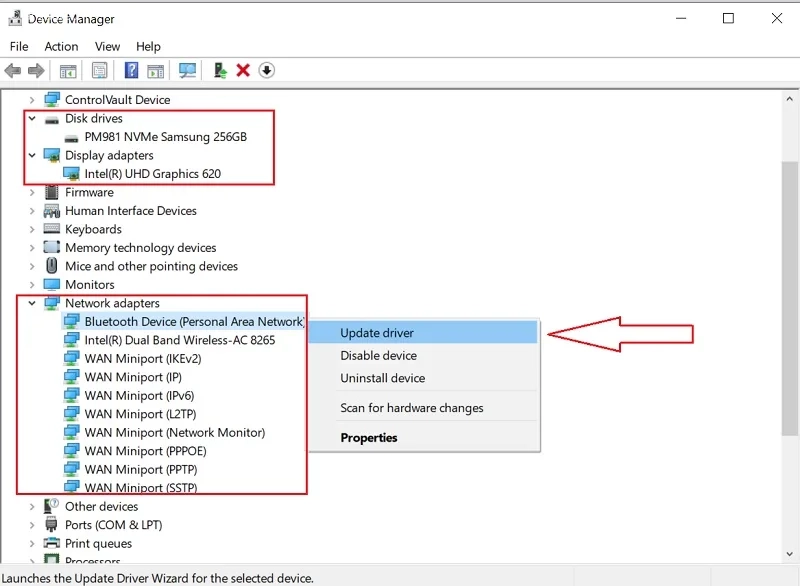 اپدیت کردن درایور برای حل مشکل کُند باز شدن برنامه ها در ویندوز 10 و 11
