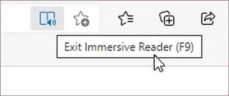 گزینه‌ ی Exit Immersive Reader در حالت مطالعه در ویندوز 11 و 10