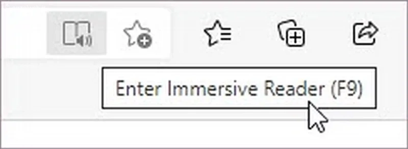 گزینه‌ ی Enter Immersive Reader در حالت مطالعه در ویندوز 11 و 10