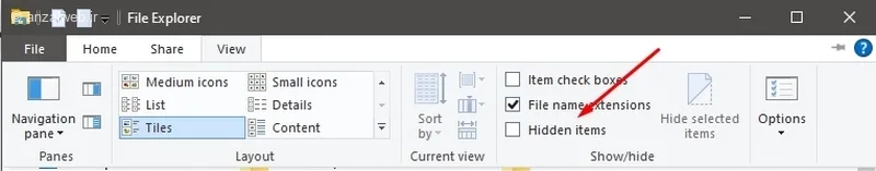 Hidden Items قفل کردن پوشه در ویندوز 11