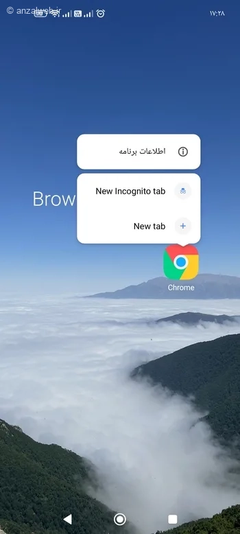 گزینه اطلاعات برنامه