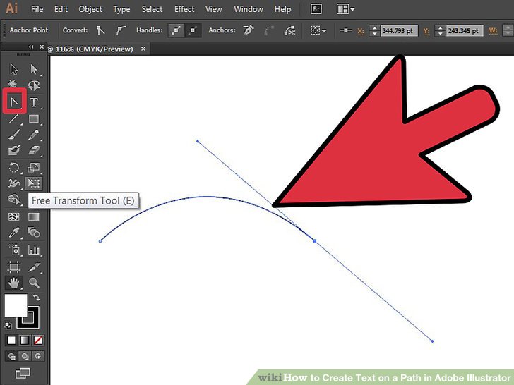 نحوه ایجاد متن جهت دار در برنامه Adobe Illustrator (متن روی خط)