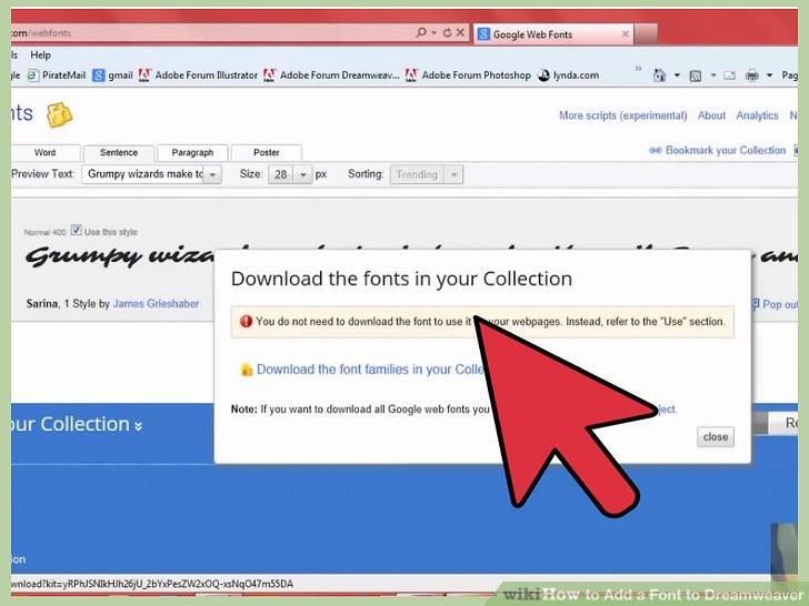نحوه اضافه کردن فونت به Dreamweaver ( مرحله اول : دانلود فونت)